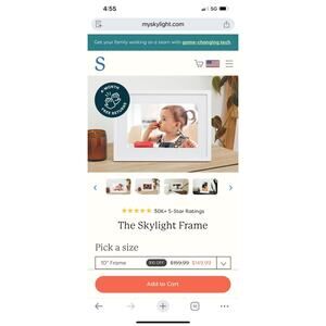 Skylight 10” White Digital Picture Frame